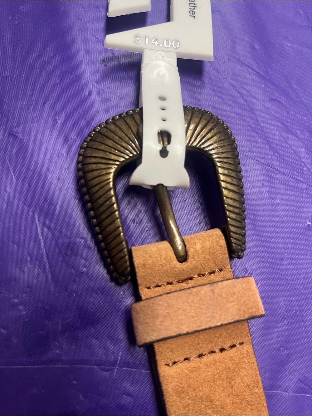 Time and Tru 100% cognac suede belt in 3xl